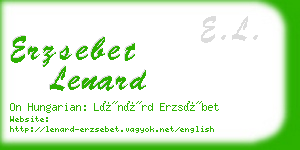 erzsebet lenard business card